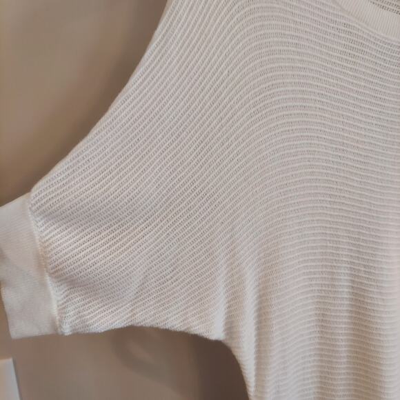 Express Women's Medium White Sheer Knit Sweater Pullover Dolman Batwing - Picture 4 of 6